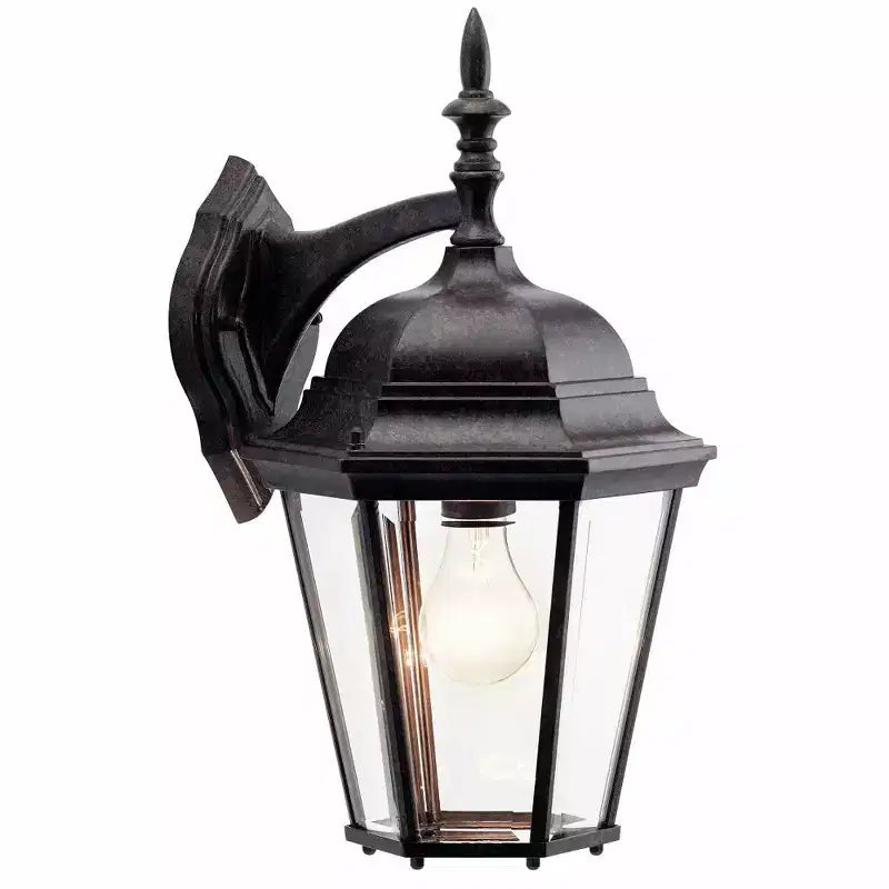 Madison Applique murale 1 lumière 17 avec verre biseauté transparent en noir