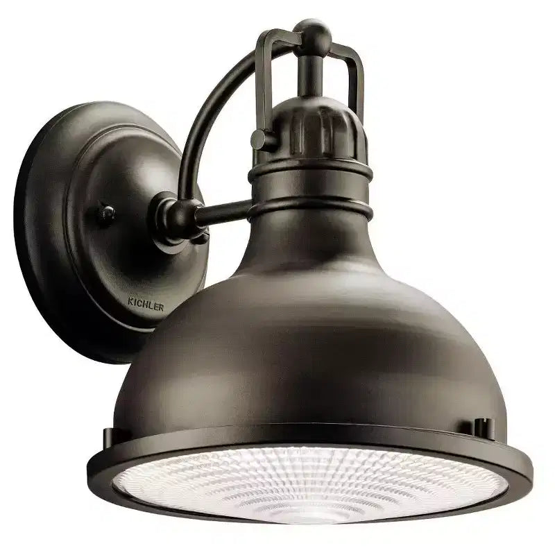 Applique murale Hatteras Bay 9.5 1 lumière pour intérieur/extérieur avec lentille de Fresnel transparente en bronze vieilli