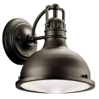 Applique murale Hatteras Bay 9.5 1 lumière pour intérieur/extérieur avec lentille de Fresnel transparente en bronze vieilli
