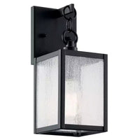 Lahden Applique murale extérieure 1 lumière 12 avec verre granité transparent en zinc vieilli