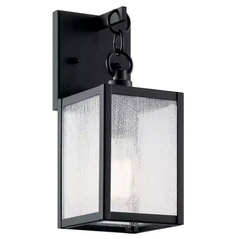 Lahden Applique murale extérieure 1 lumière 12 avec verre granité transparent en zinc vieilli