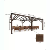 Pergola en bois de 12 x 20 pi, auvent rétractable, pergola en bois d'extérieur pour patio