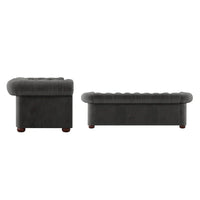 Canapé Chesterfield Gdansk avec accoudoirs arrondis et capitonnés