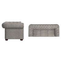 Canapé Chesterfield Gdansk avec accoudoirs arrondis et capitonnés