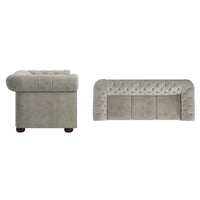Canapé Chesterfield Gdansk avec accoudoirs arrondis et capitonnés