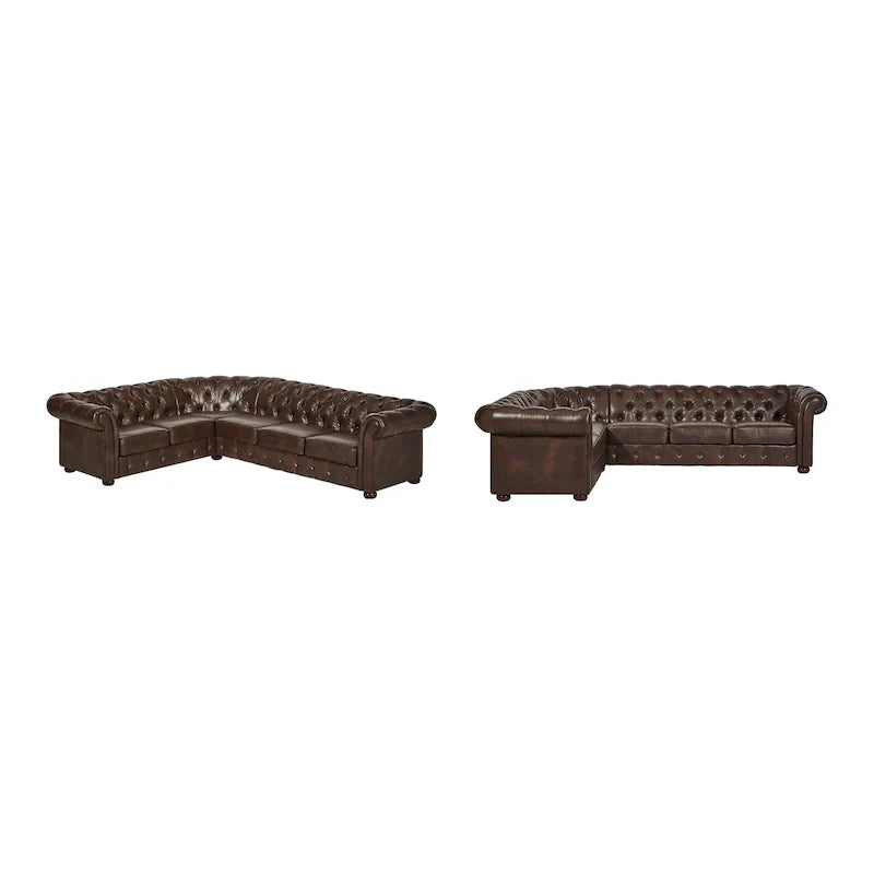 Canapé Sectionnel Chesterfield 6 Places Forme L Gdansk