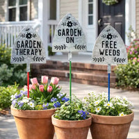 Piquets de jardin humoristiques The Lakeside Collection en forme de pelle - Lot de 3 -