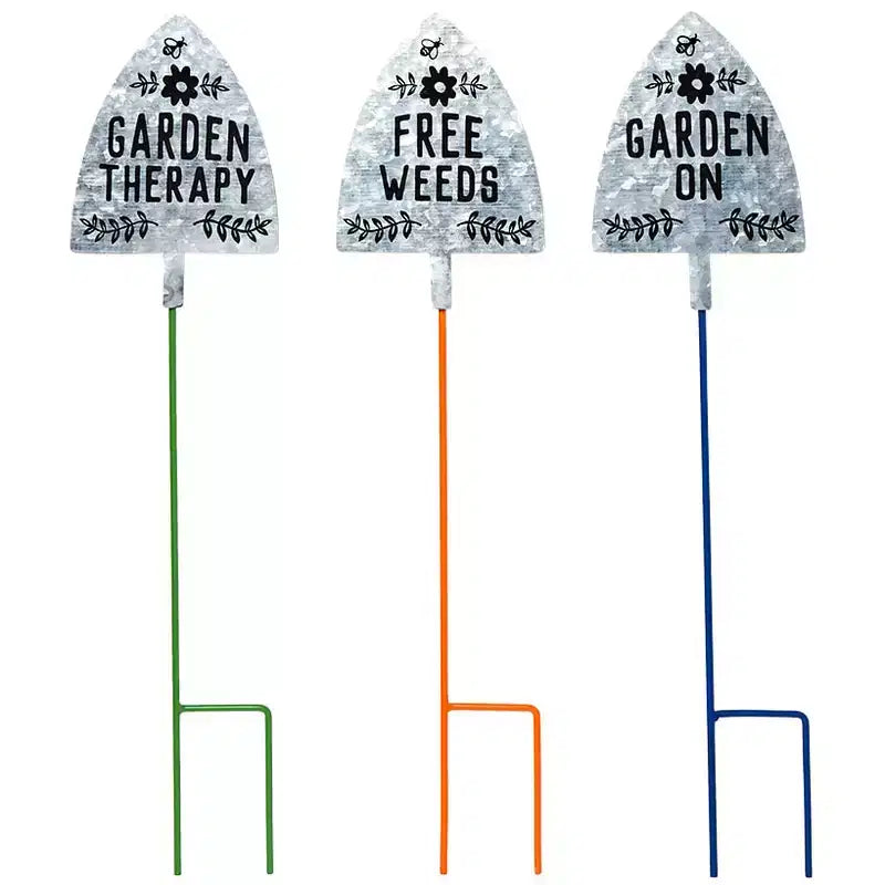 Piquets de jardin humoristiques The Lakeside Collection en forme de pelle - Lot de 3 -