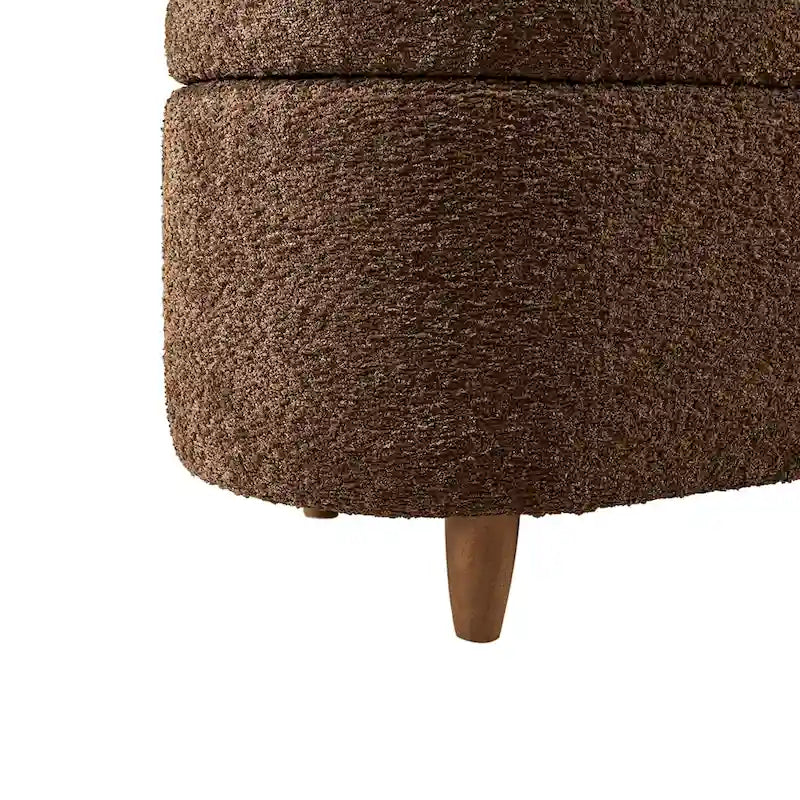 INK+IVY Bailey banc de rangement en bouclette taupe à dessus basculant