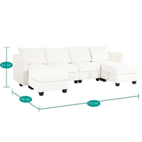 Collection DIY Moderne - Canapé Sectionnel Modulable Convertible - Canapé en Lin pour Salon Appartement Bureau