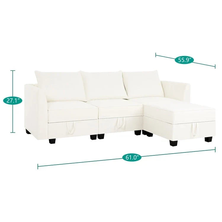 Collection DIY Moderne - Canapé Sectionnel Modulable Convertible - Canapé en Lin pour Salon Appartement Bureau