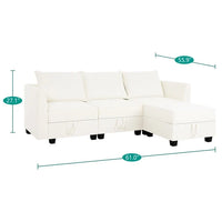 Collection DIY Moderne - Canapé Sectionnel Modulable Convertible - Canapé en Lin pour Salon Appartement Bureau