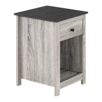 Table d'appoint avec tiroir et étagère, petite table de rangement à 2 niveaux, table de chevet avec tiroir, table d'appoint avec rangement