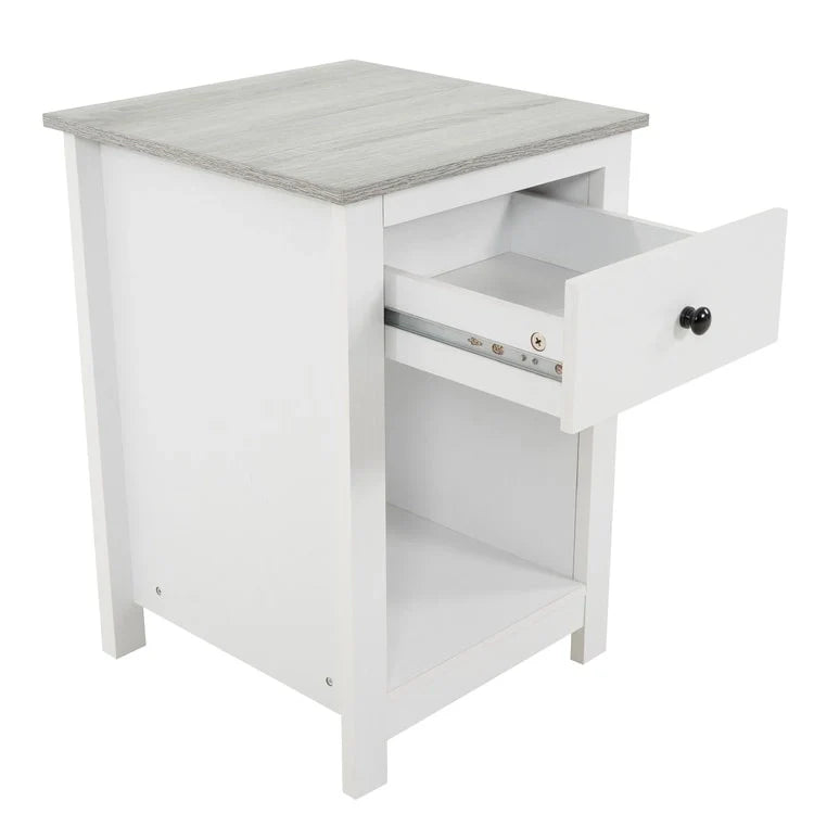 Table d'appoint avec tiroir et étagère, petite table de rangement à 2 niveaux, table de chevet avec tiroir, table d'appoint avec rangement