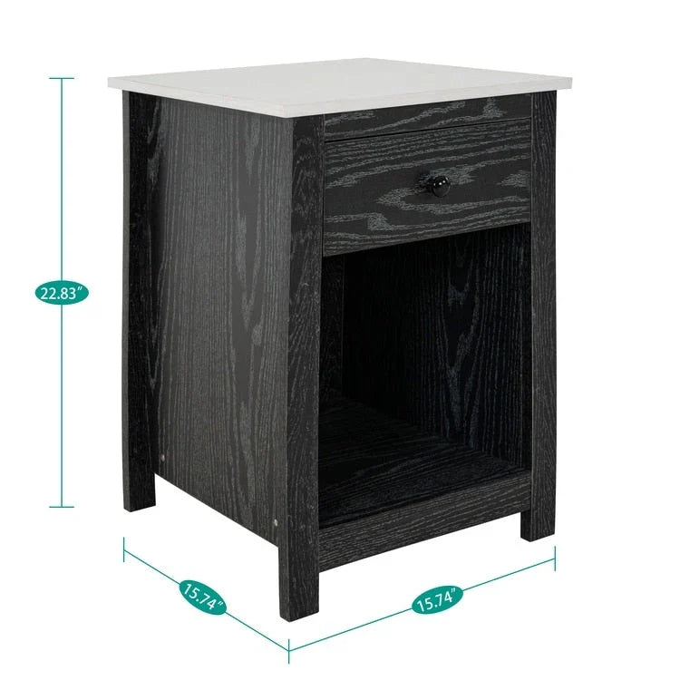Table d'appoint avec tiroir et étagère, petite table de rangement à 2 niveaux, table de chevet avec tiroir, table d'appoint avec rangement