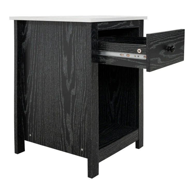 Table d'appoint avec tiroir et étagère, petite table de rangement à 2 niveaux, table de chevet avec tiroir, table d'appoint avec rangement