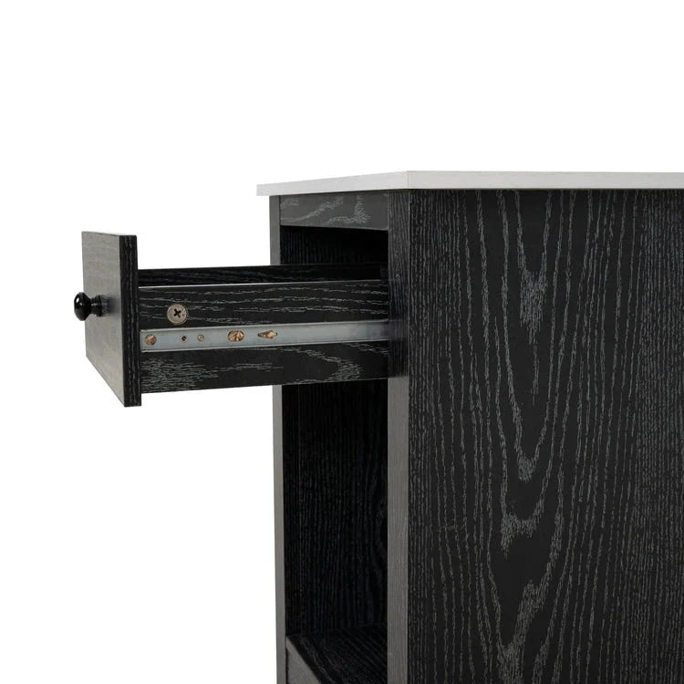 Table d'appoint avec tiroir et étagère, petite table de rangement à 2 niveaux, table de chevet avec tiroir, table d'appoint avec rangement