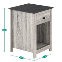 Table d'appoint avec tiroir et étagère, petite table de rangement à 2 niveaux, table de chevet avec tiroir, table d'appoint avec rangement