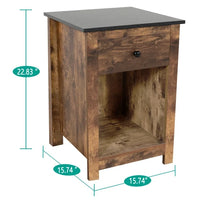 Table d'appoint avec tiroir et étagère, petite table de rangement à 2 niveaux, table de chevet avec tiroir, table d'appoint avec rangement