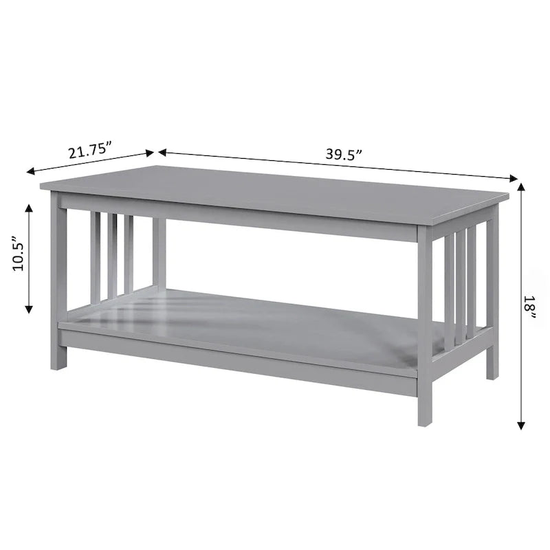 Table Basse Mission avec Étagère Convenience Concepts