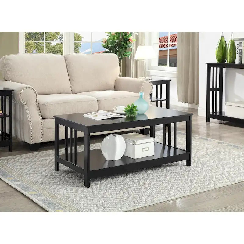 Table Basse Mission avec Étagère Convenience Concepts