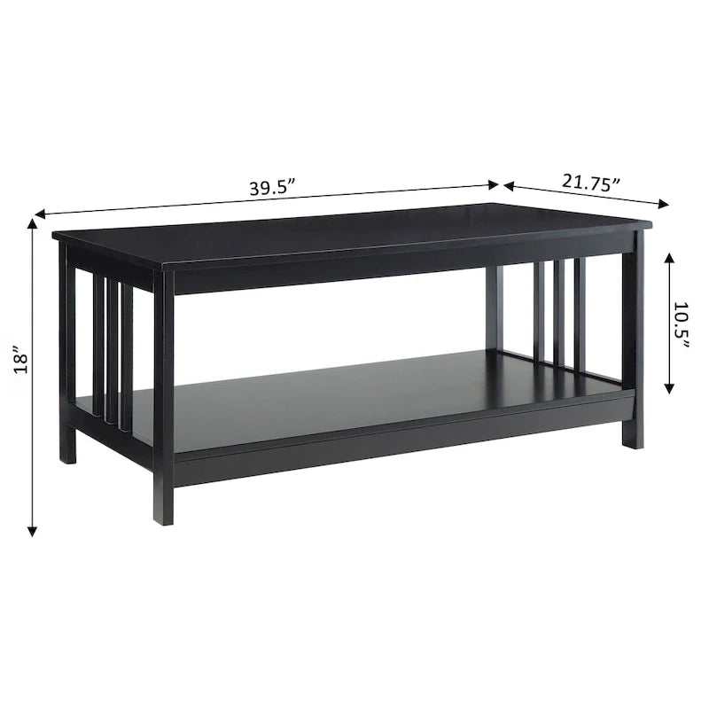 Table Basse Mission avec Étagère Convenience Concepts