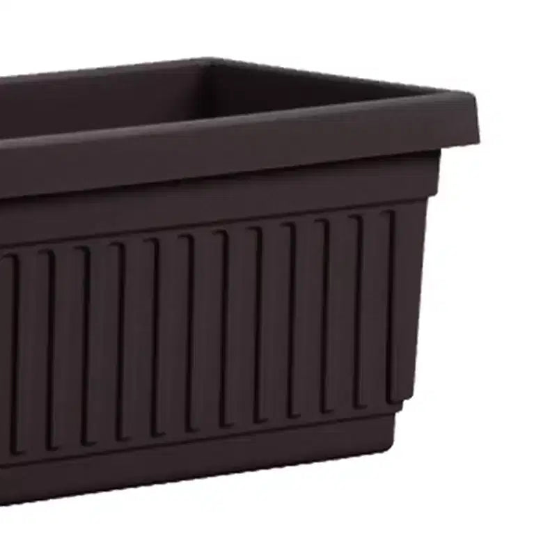 Jardinière de fenêtre de jardin vénitien en plastique cannelé de 60 cm de long de HC Companies pour fleurs, légumes ou plantes grasses, noire (paquet de 4)