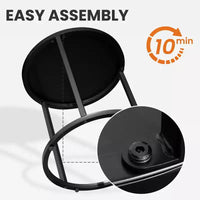 Crestlive Products Table d'appoint de jardin, table pour chaise longue, table bistrot ronde en metal pour interieur et extérieur (noir)