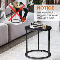 Crestlive Products Table d'appoint de jardin, table pour chaise longue, table bistrot ronde en metal pour interieur et extérieur (noir)