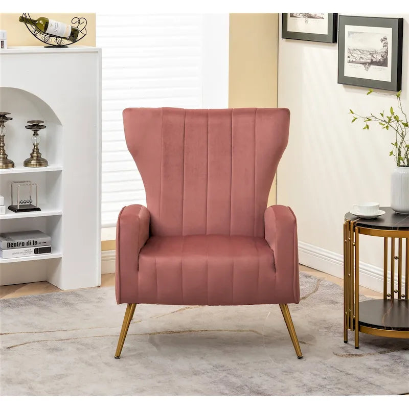 Fauteuil en velours à accoudoirs carrés Kaleigh 27.6W