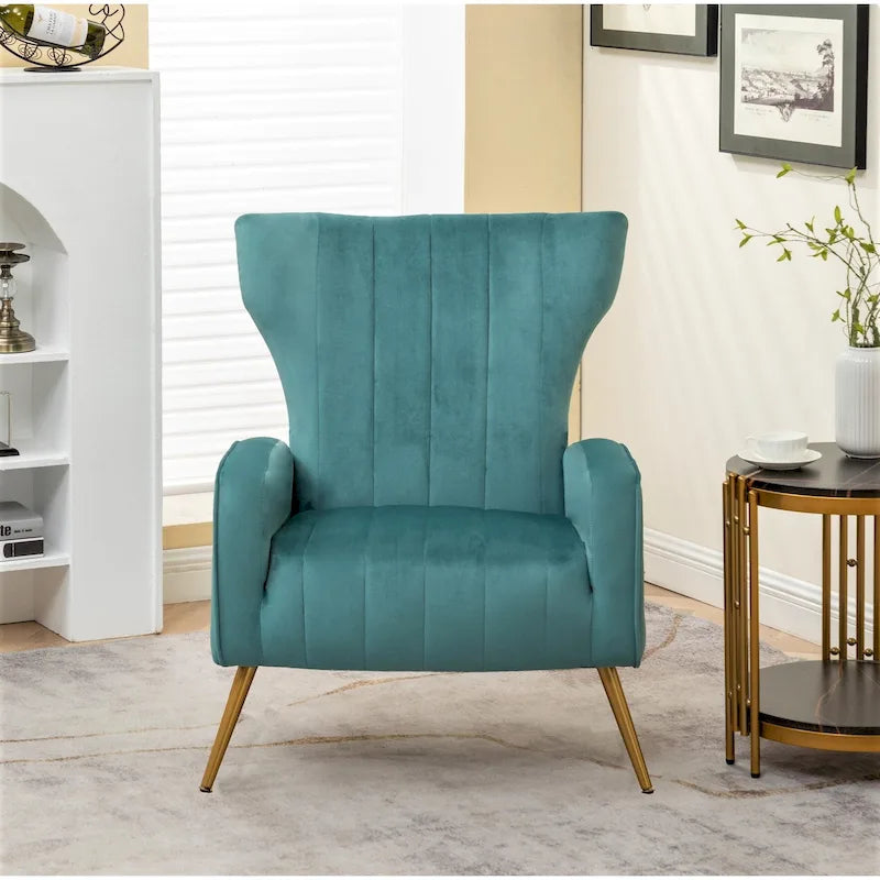 Fauteuil en velours à accoudoirs carrés Kaleigh 27.6W