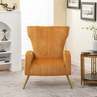 Fauteuil en velours à accoudoirs carrés Kaleigh 27.6W