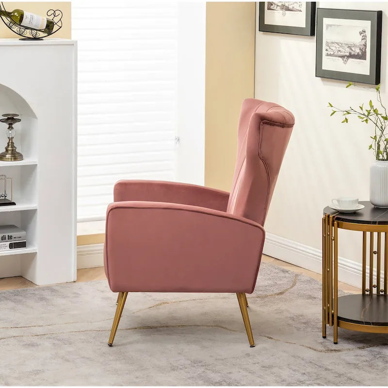Fauteuil en velours à accoudoirs carrés Kaleigh 27.6W
