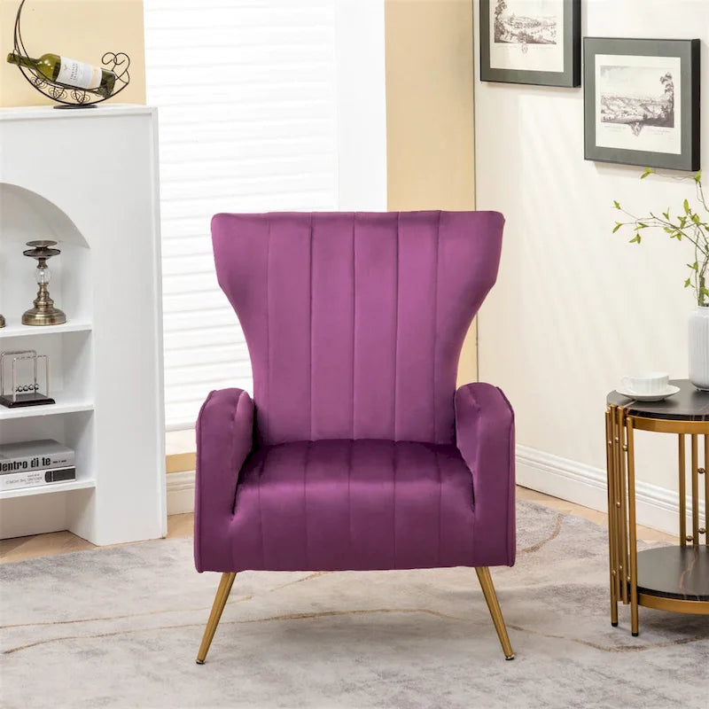 Fauteuil en velours à accoudoirs carrés Kaleigh 27.6W