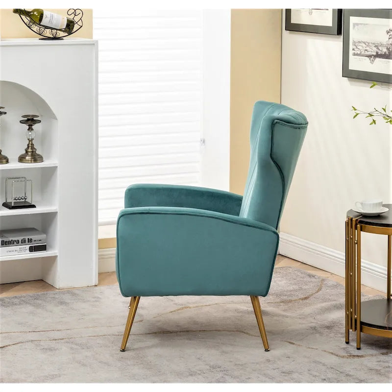 Fauteuil en velours à accoudoirs carrés Kaleigh 27.6W