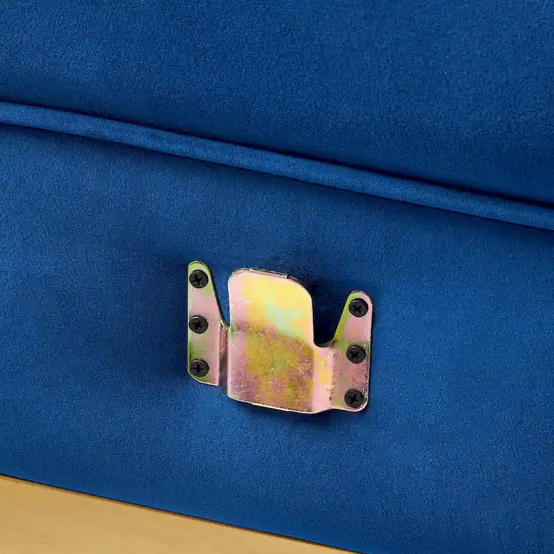 Sanguine Fauteuil accoudoir gauche pour canapé sectionnel modulable en velours performance à capitons canaux