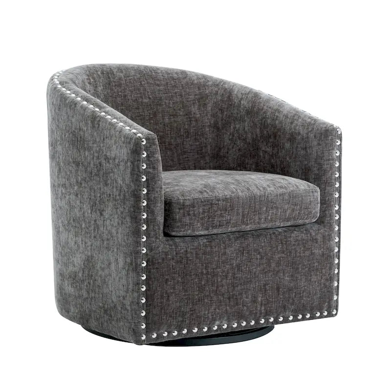 Fauteuil d'appoint pivotant Porthos Home Wesa en tissu capitonné