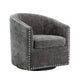 Fauteuil d'appoint pivotant Porthos Home Wesa en tissu capitonné