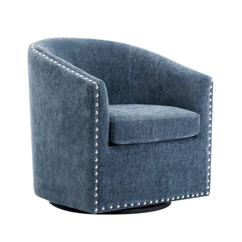Fauteuil d'appoint pivotant Porthos Home Wesa en tissu capitonné