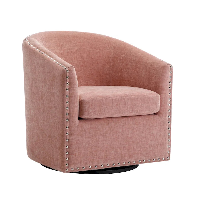 Fauteuil d'appoint pivotant Porthos Home Wesa en tissu capitonné