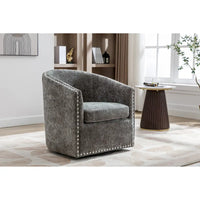 Fauteuil d'appoint pivotant Porthos Home Wesa en tissu capitonné