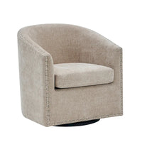 Fauteuil d'appoint pivotant Porthos Home Wesa en tissu capitonné