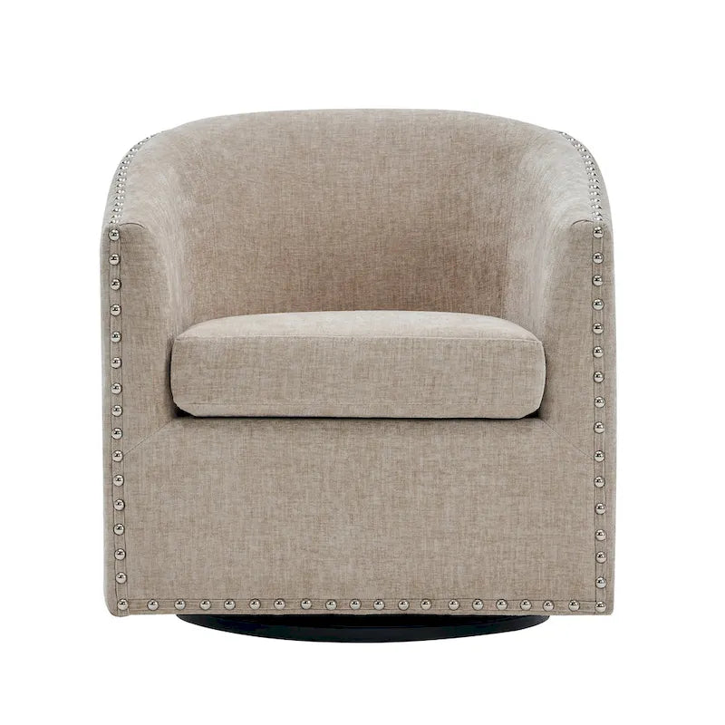 Fauteuil d'appoint pivotant Porthos Home Wesa en tissu capitonné