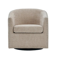 Fauteuil d'appoint pivotant Porthos Home Wesa en tissu capitonné