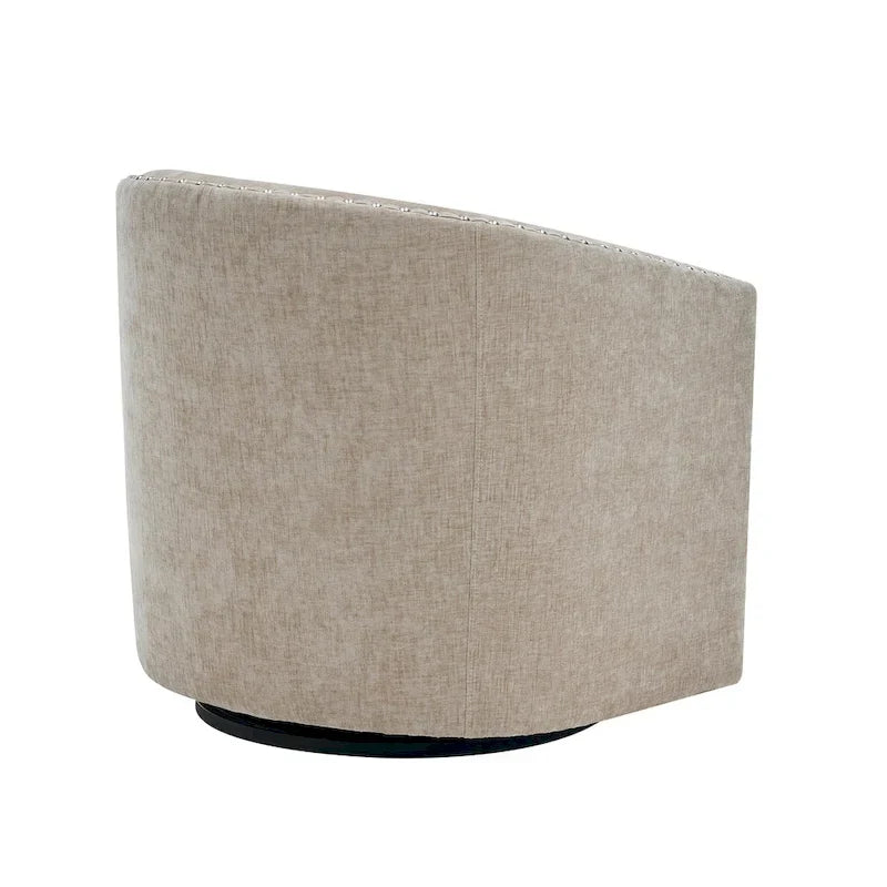 Fauteuil d'appoint pivotant Porthos Home Wesa en tissu capitonné
