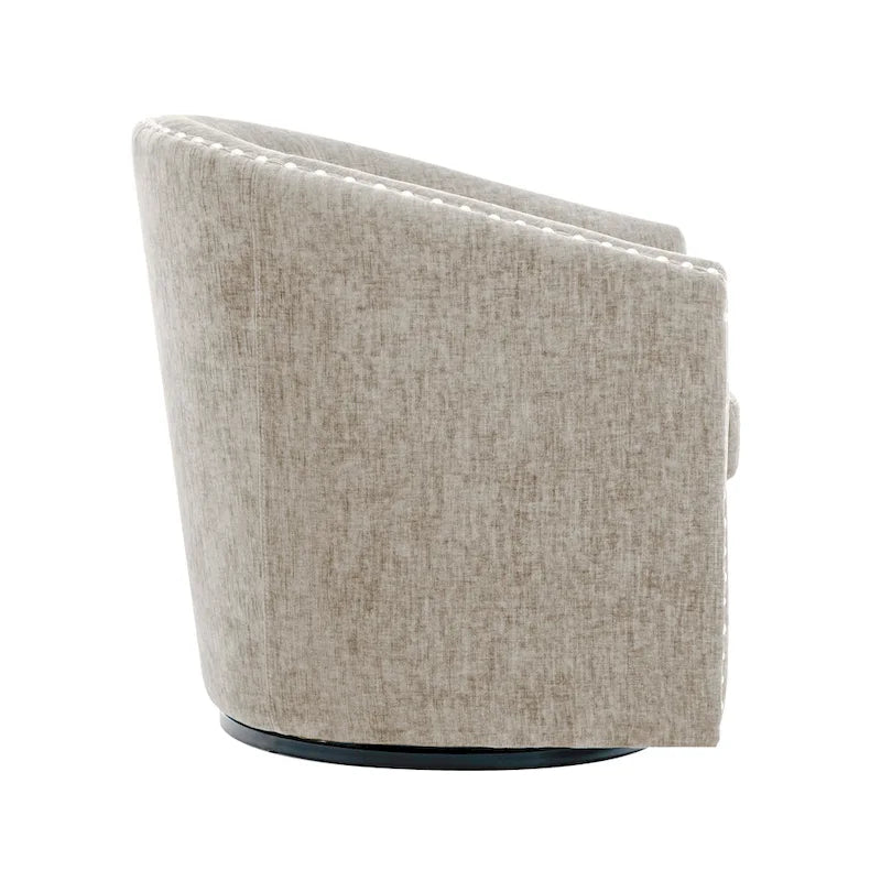 Fauteuil d'appoint pivotant Porthos Home Wesa en tissu capitonné