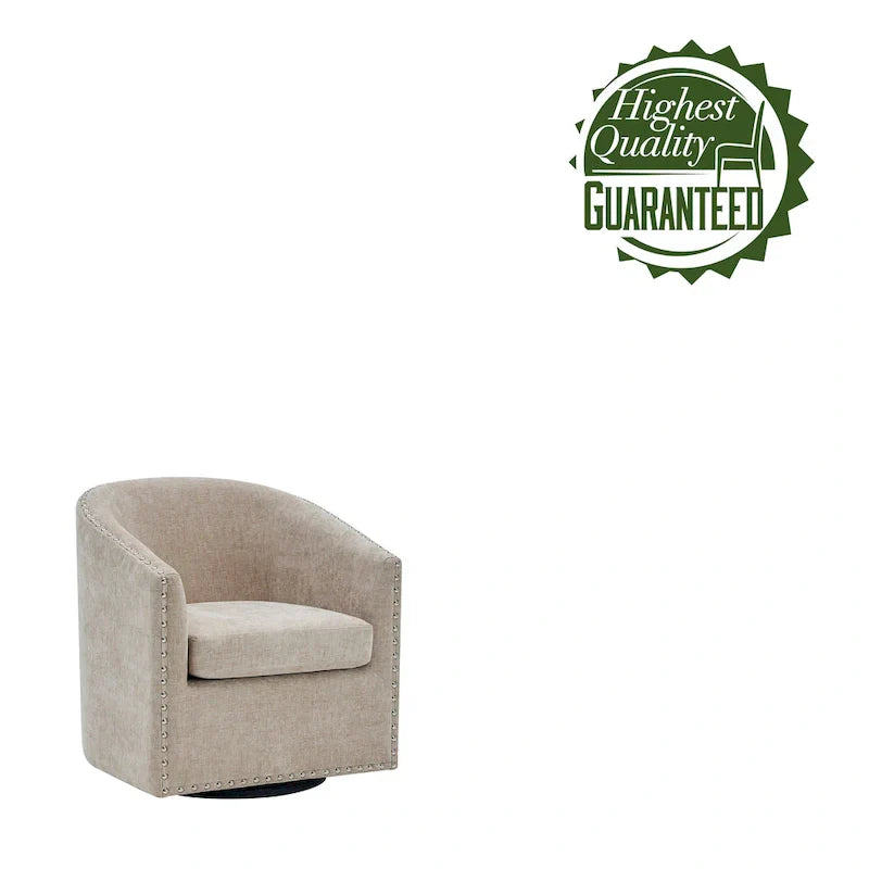 Fauteuil d'appoint pivotant Porthos Home Wesa en tissu capitonné