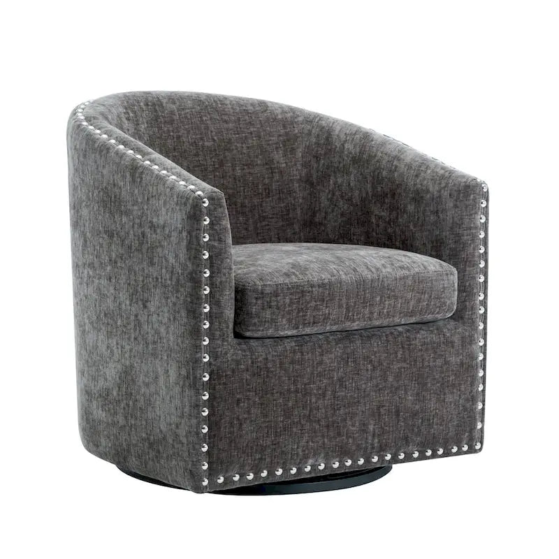 Fauteuil d'appoint pivotant Porthos Home Wesa en tissu capitonné
