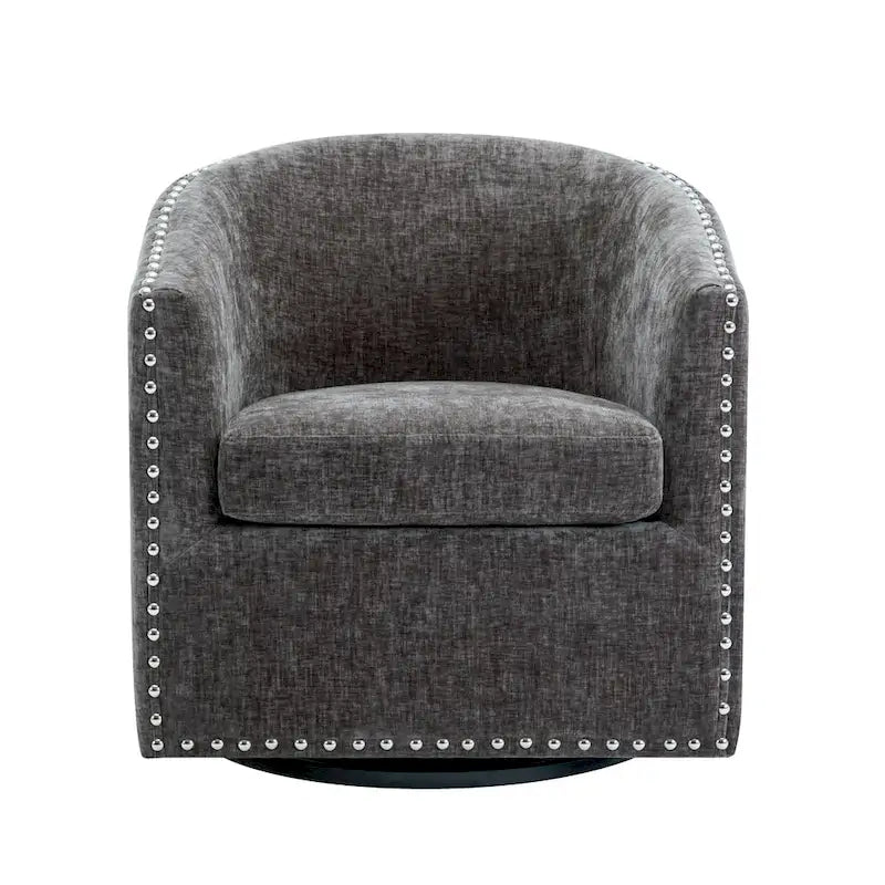 Fauteuil d'appoint pivotant Porthos Home Wesa en tissu capitonné