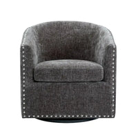 Fauteuil d'appoint pivotant Porthos Home Wesa en tissu capitonné